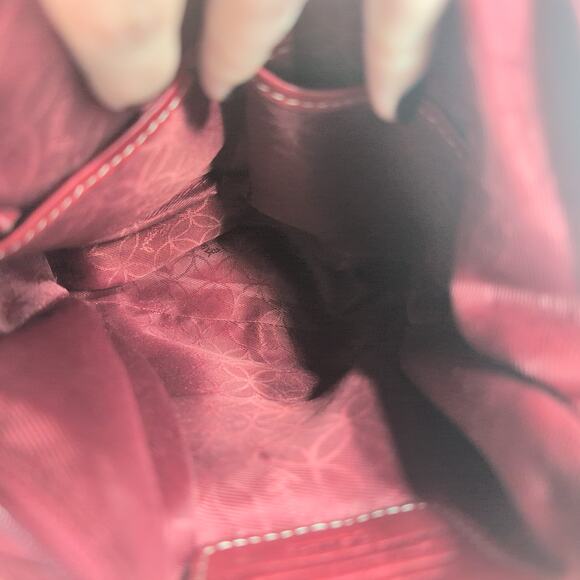 Vintage Fossil Pebbled Red Genuine Leather Crossbody Messenger Bag 75082 - Picture 10 of 14